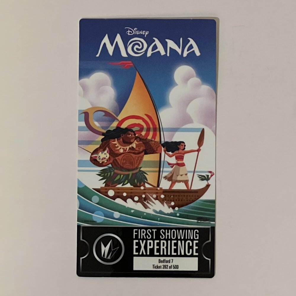 Disney Moana First Showing Experience Collector Movie Ticket Regal Collectible